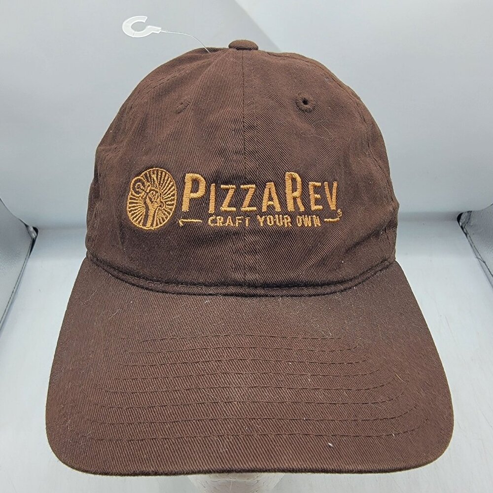 PizzaRev Craft Your Own Brown Baseball Cap Adjustable Strapback Hat